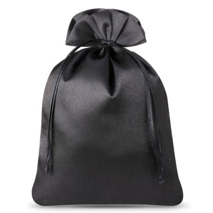 10 stuks Satijnen zakjes 12 x 15 cm - zwart
