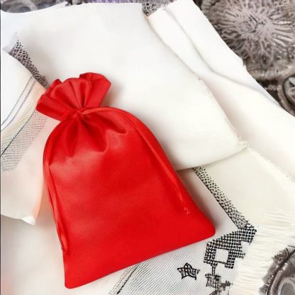 5 stuks Satijnen zakjes 22 x 30 cm - rood - Afbeelding 2
