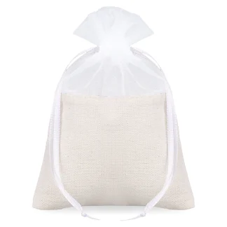 Katoenen zakjes met organza 10x13 cm - 10 stuks - elegante verpakking met een vleugje lichtheid