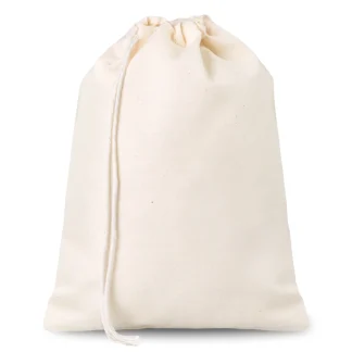 5 stuks Katoenen zakjes 20x27 cm met enkel koordje - natuurlijk, voor cadeaus
