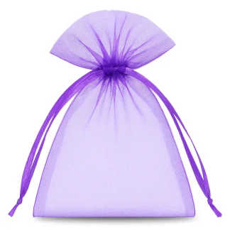 25 stuks Organza zakjes 10 x 13 cm - donkerpaars